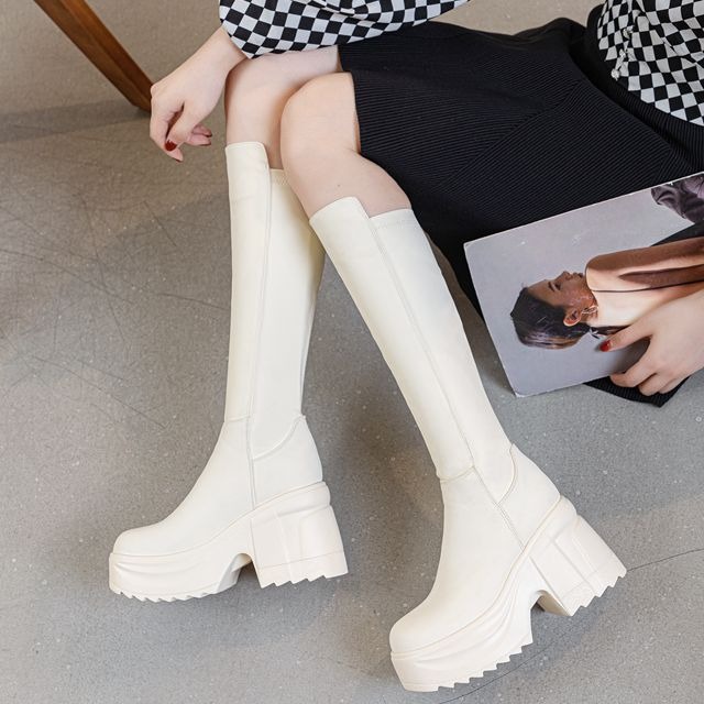 Womens Knee High Thick Sole Wi - огляд і ціна Women Formal Wear Black
