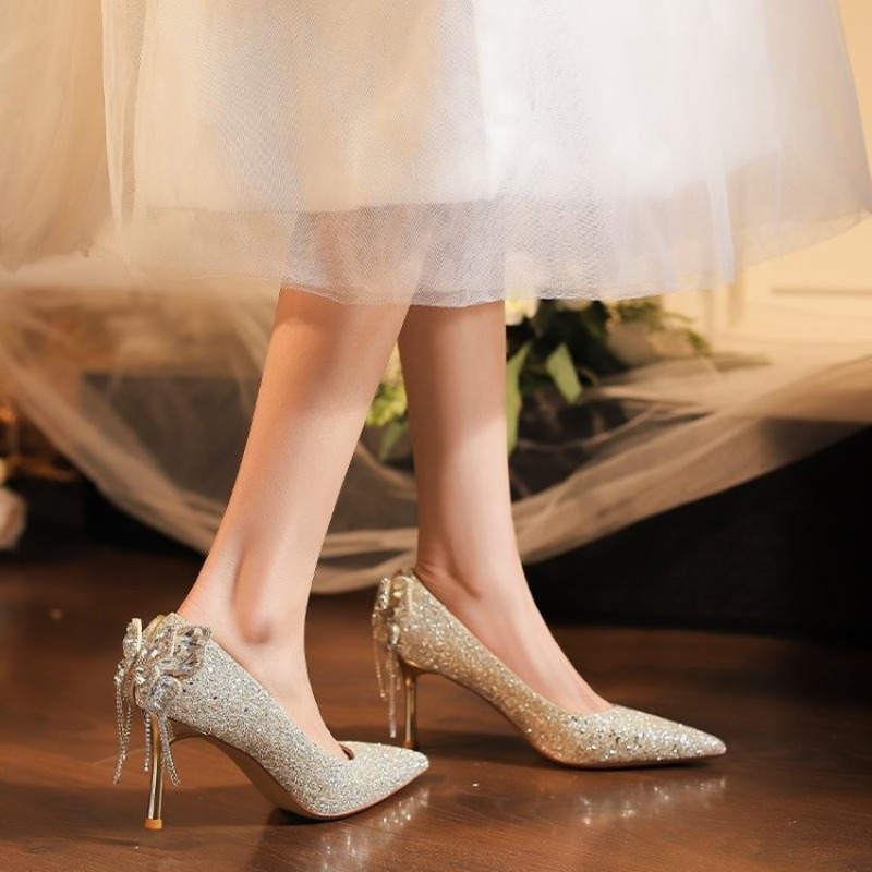 Rhinestone Bow Stiletto Single - огляд і ціна Women Formal Wear For Wedding