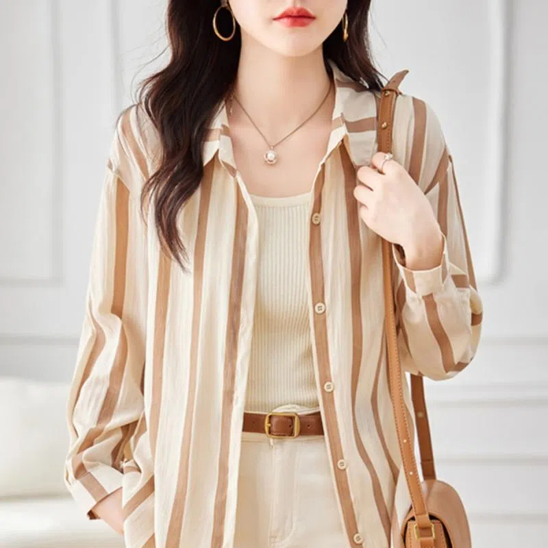 Apricot Striped Long Sleeved S - огляд і ціна High End Women'S Formal Wear
